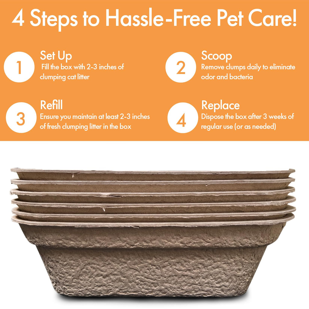 Disposable Litter Boxes Brown Large 6-Pack G470