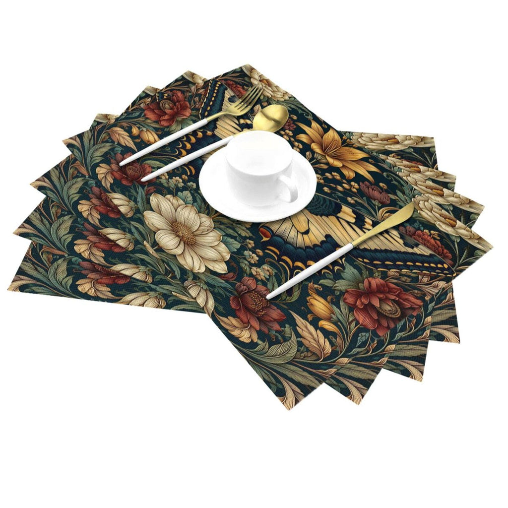 Vintage Butterfly Floral Woven Placemat 12X18 in J9866