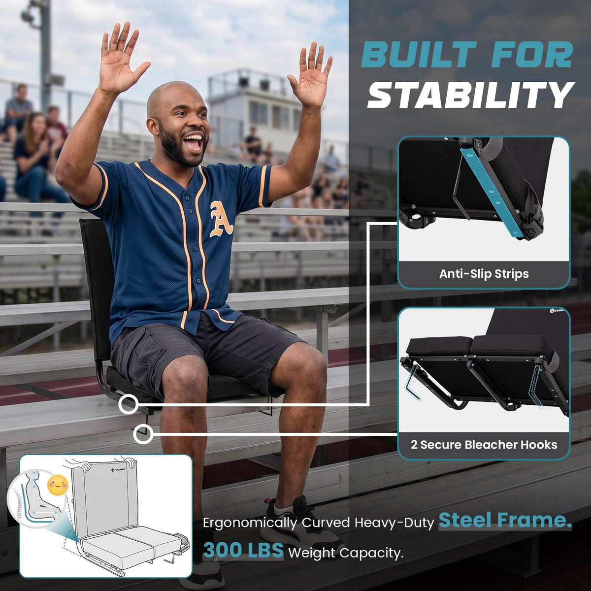 Folding Stadium Seat with Back Support G877