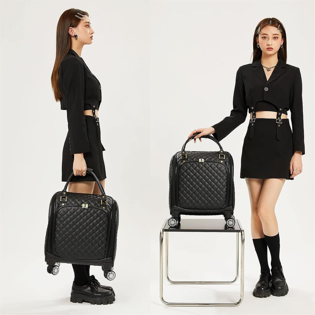 Black 18inch Softside Spinner Wheel Underseat Carry On Suitcase N149174