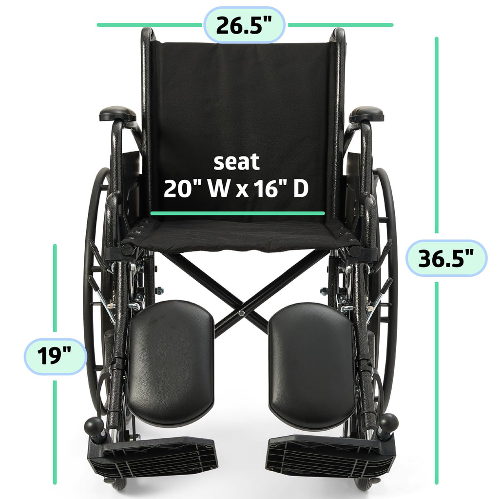 Folding Wheelchair with Swing-Back Desk-Length Arms and Elevating Footrests M374