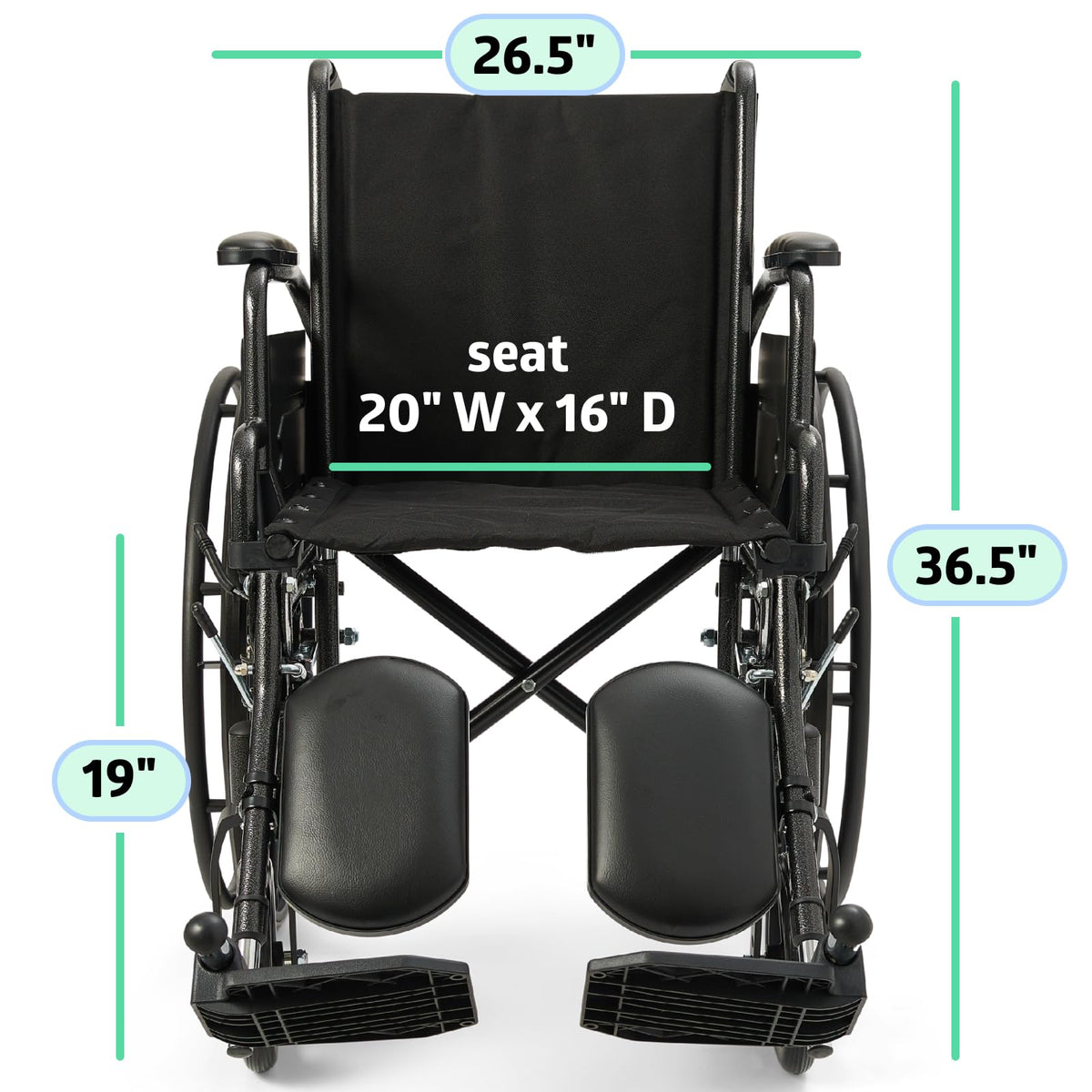 Folding Wheelchair with Swing-Back Desk-Length Arms and Elevating Footrests M374
