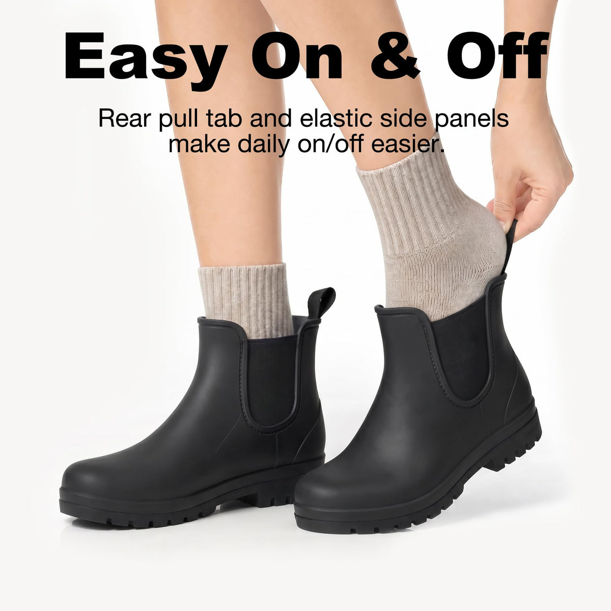 Short Waterproof Chelsea Ankle Rain Boots L916