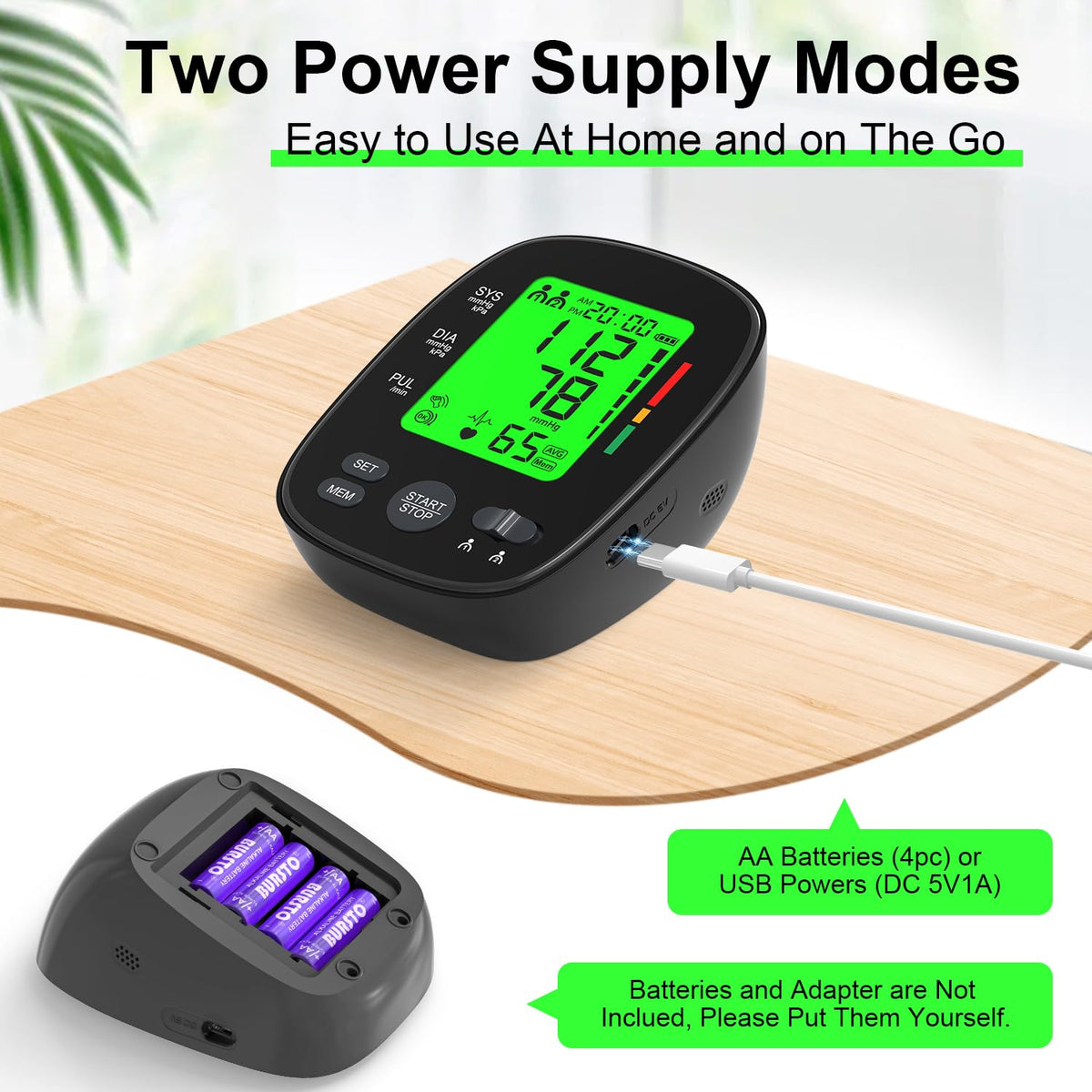 Upper Arm Blood Pressure Monitor Large Cuff LCD Digital Display Q21612