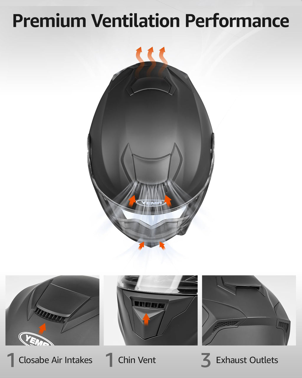 DOT Approved Full Face Motorcycle Helmet with Flip Up Dual Visor U394782