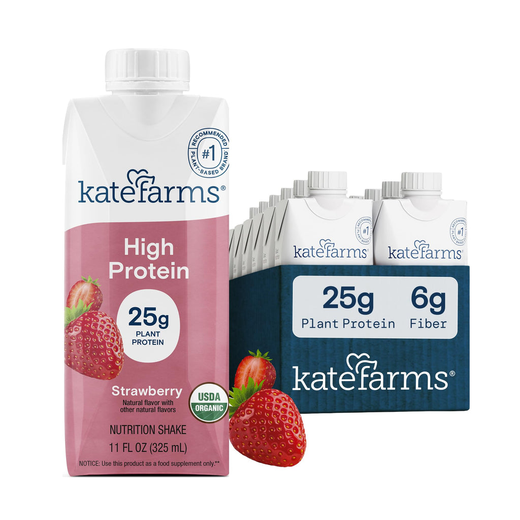 Organic High Protein Strawberry Shake, 25g Protein, 12 Pack W346476