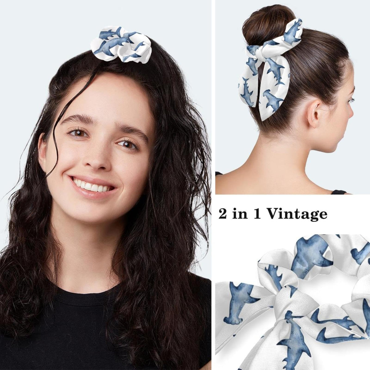 Women's Working Caps with Bow Scrunchies One Size L712759