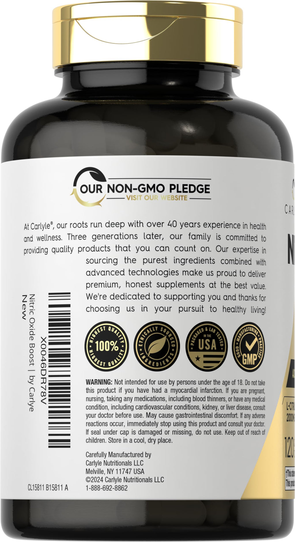 Nitric Oxide Supplement 3000mg 120 Capsules Y154285