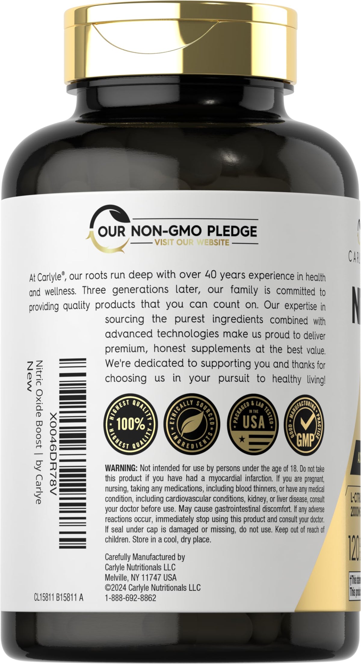 Nitric Oxide Supplement 3000mg 120 Capsules Y154285