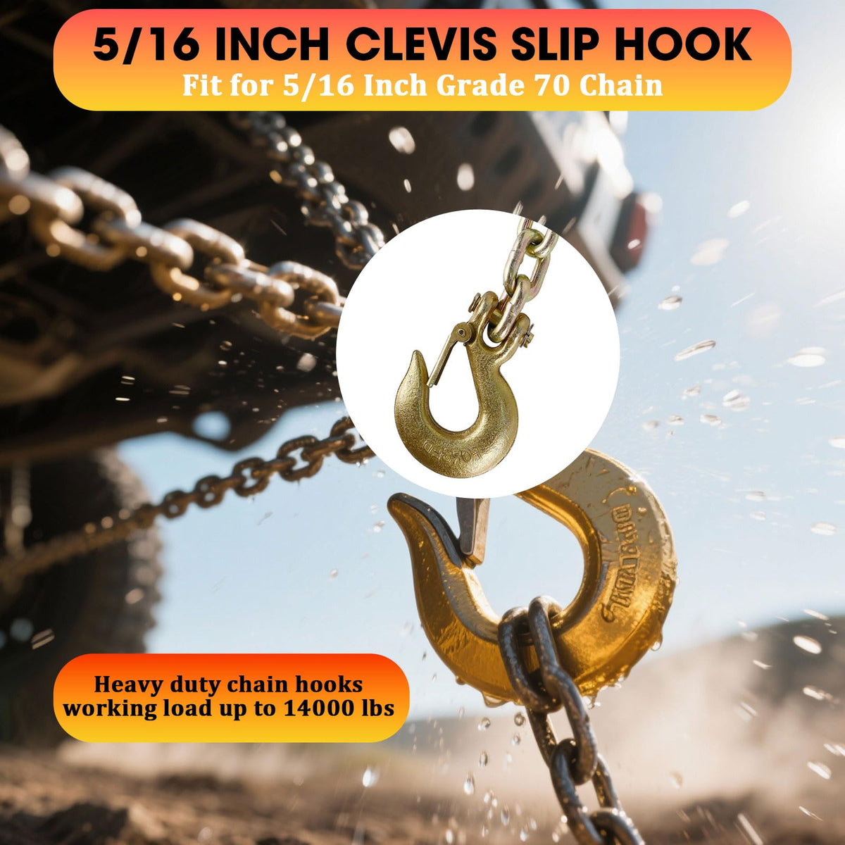 5/16" Clevis Slip Hook with Safety Latch G866