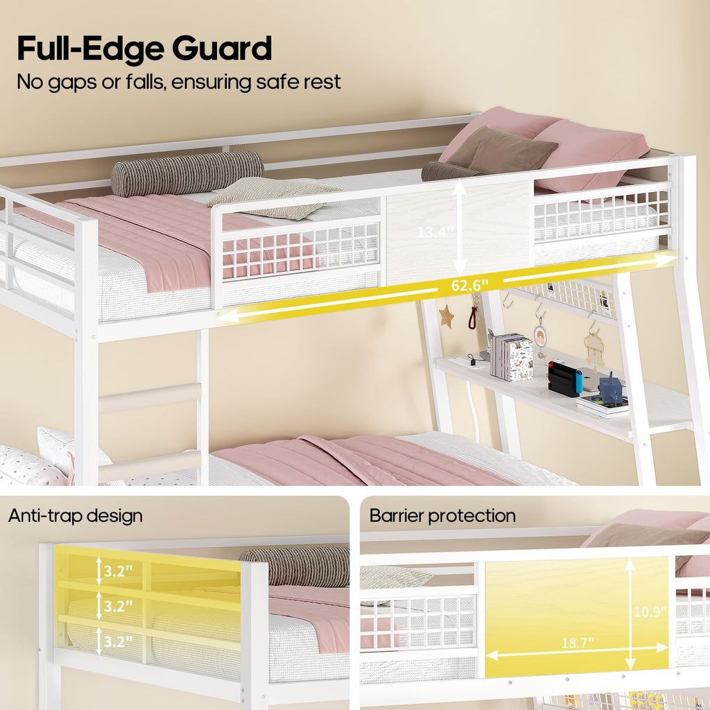 Twin Over Twin Bunk Beds with Desk S437728