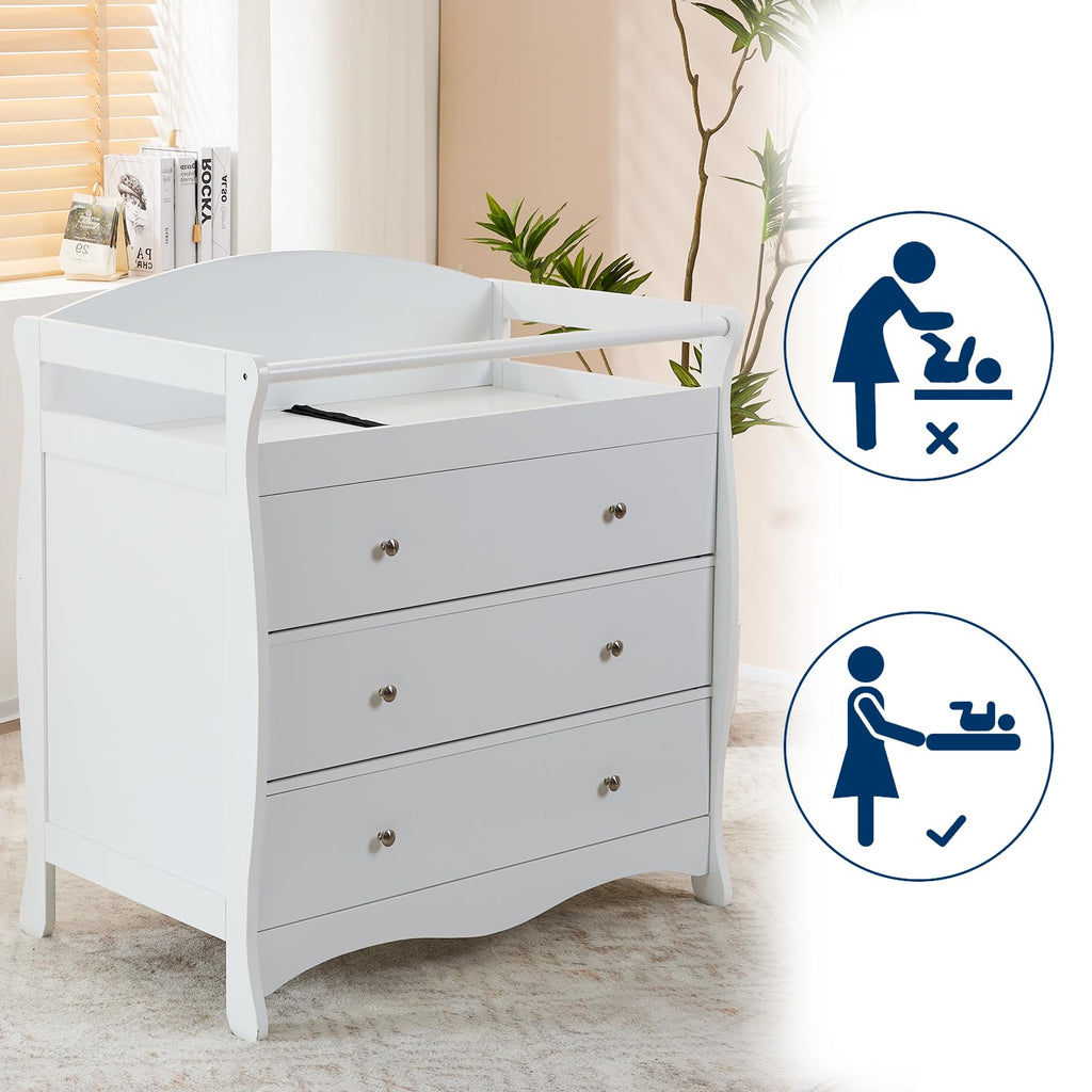 White Changing Table Dresser Z3485