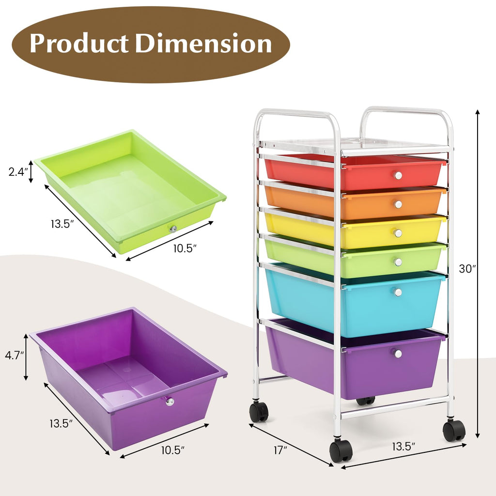 6 Drawer Rolling Storage Cart A261234