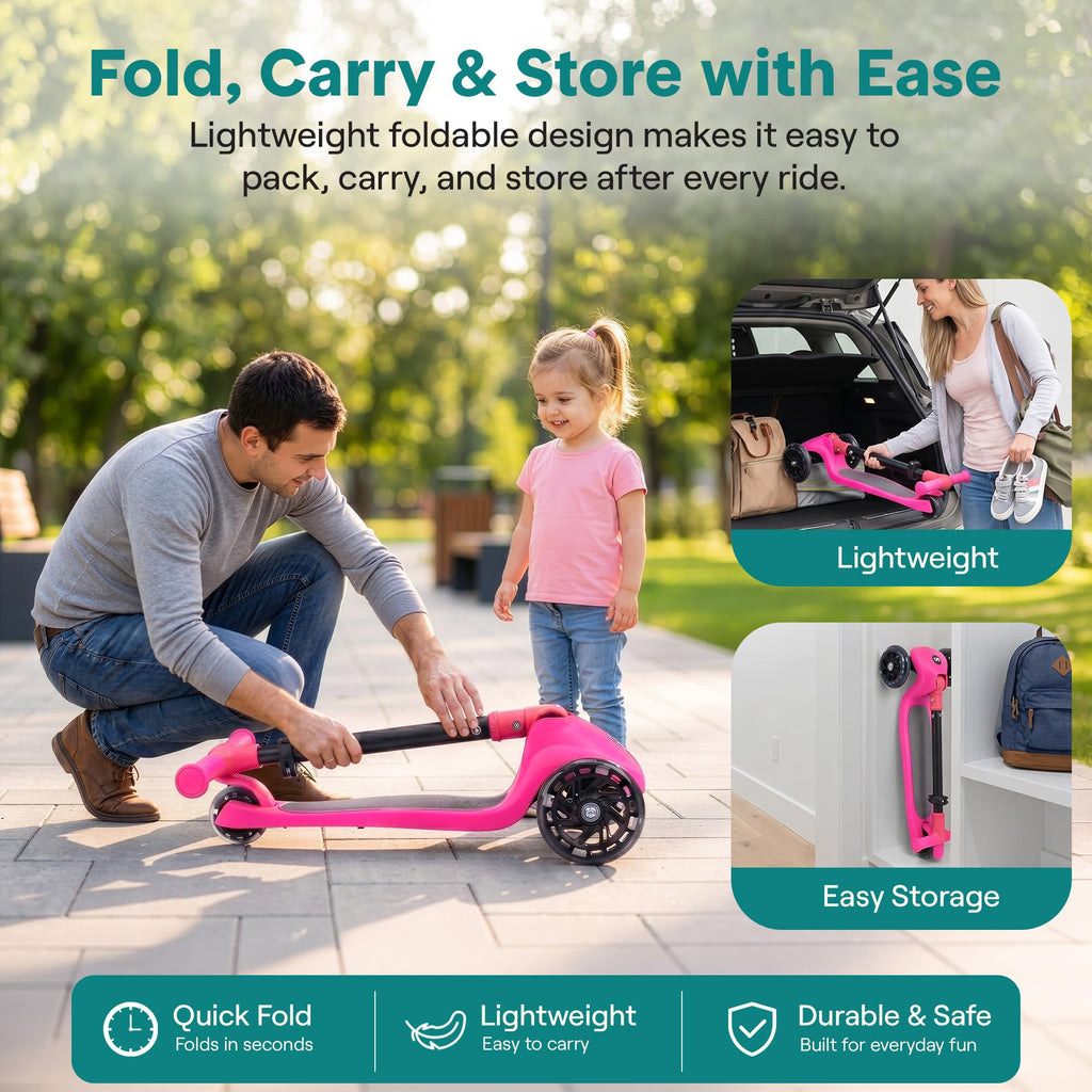 Adjustable 3 Wheel Kids Scooter with LED Wheels E652897