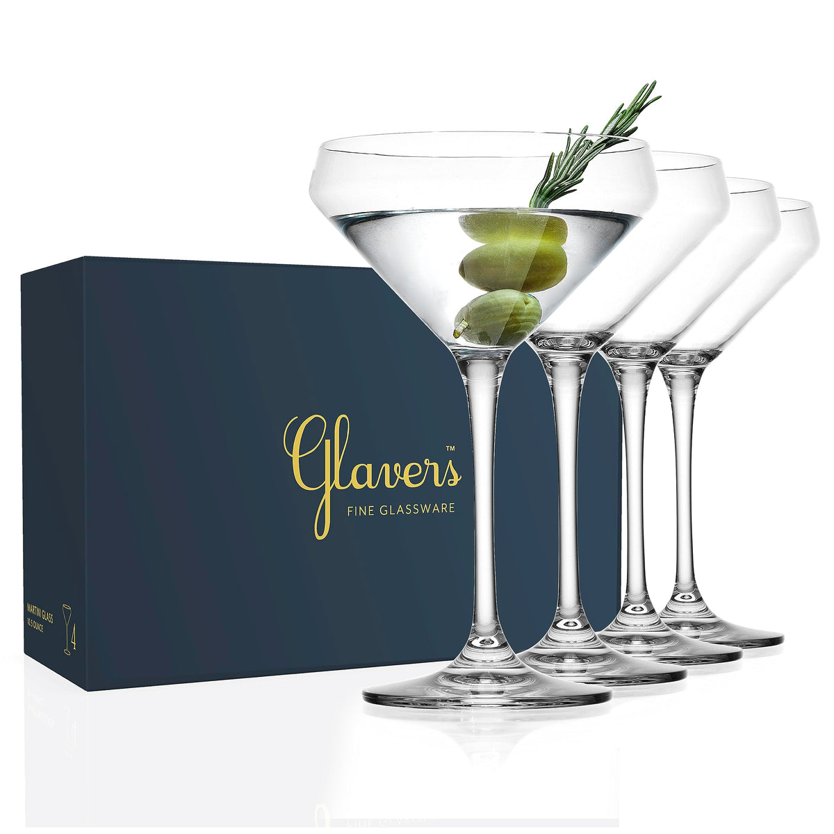 Martini Glasses Set of 4 Stemmed 10.5 Ounce Z982873