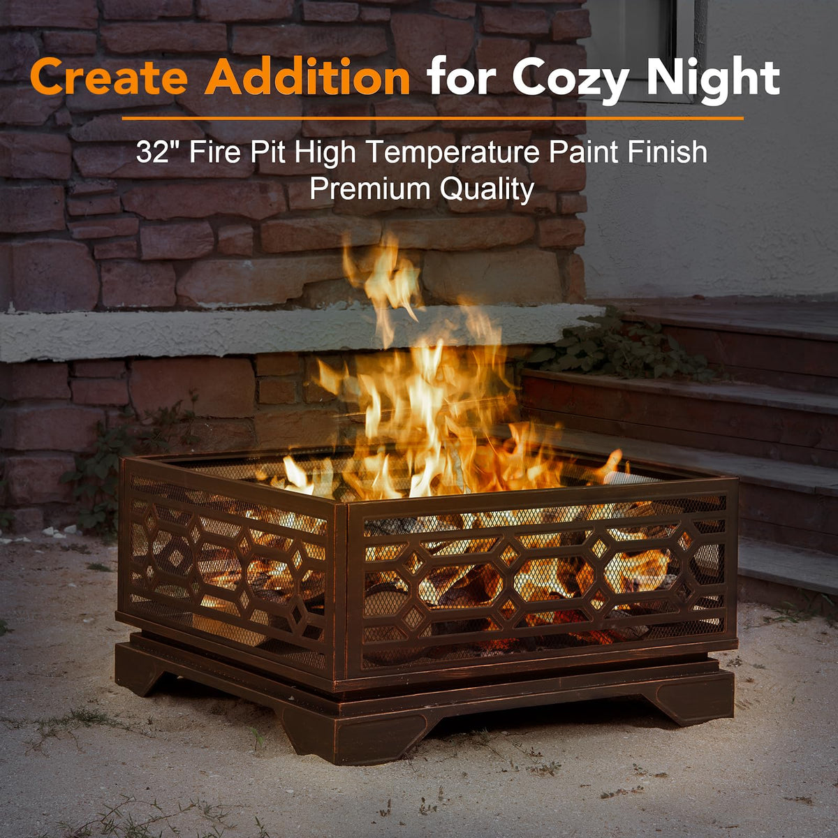 32 Inch Wood Burning Outdoor Fire Pit Y11683