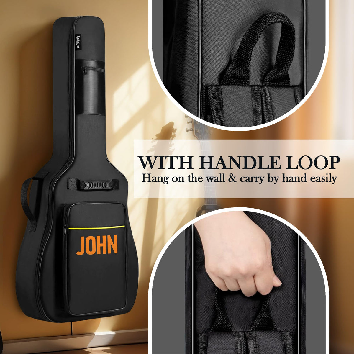 Soft Water Resistant Padded Guitar Gig Bag with Shoulder Straps and Pockets N430714