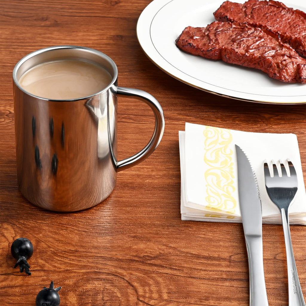 400ml Insulated Stainless Steel Coffee Mug Set of 2 U466347