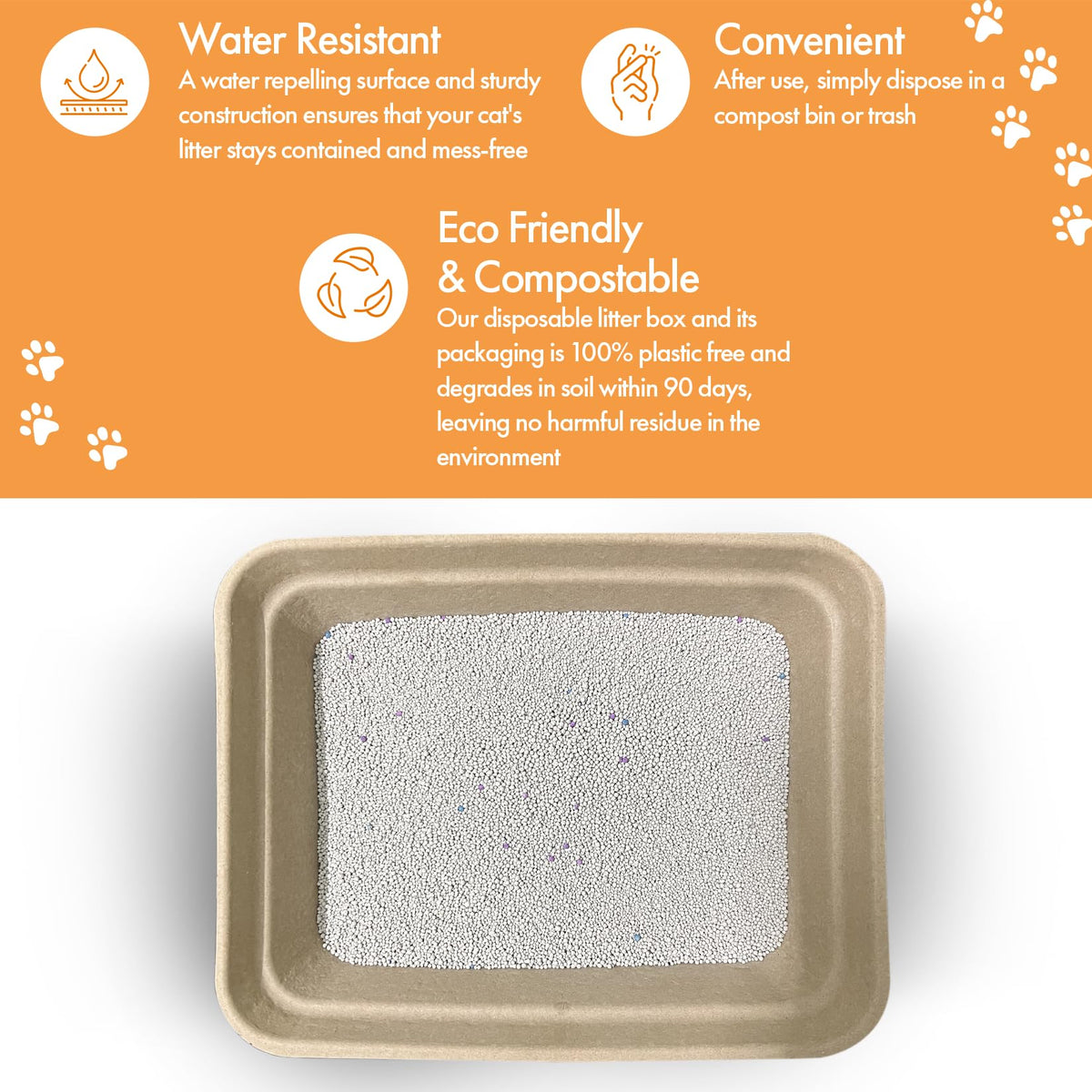 Disposable Litter Boxes Brown Large 6-Pack G470
