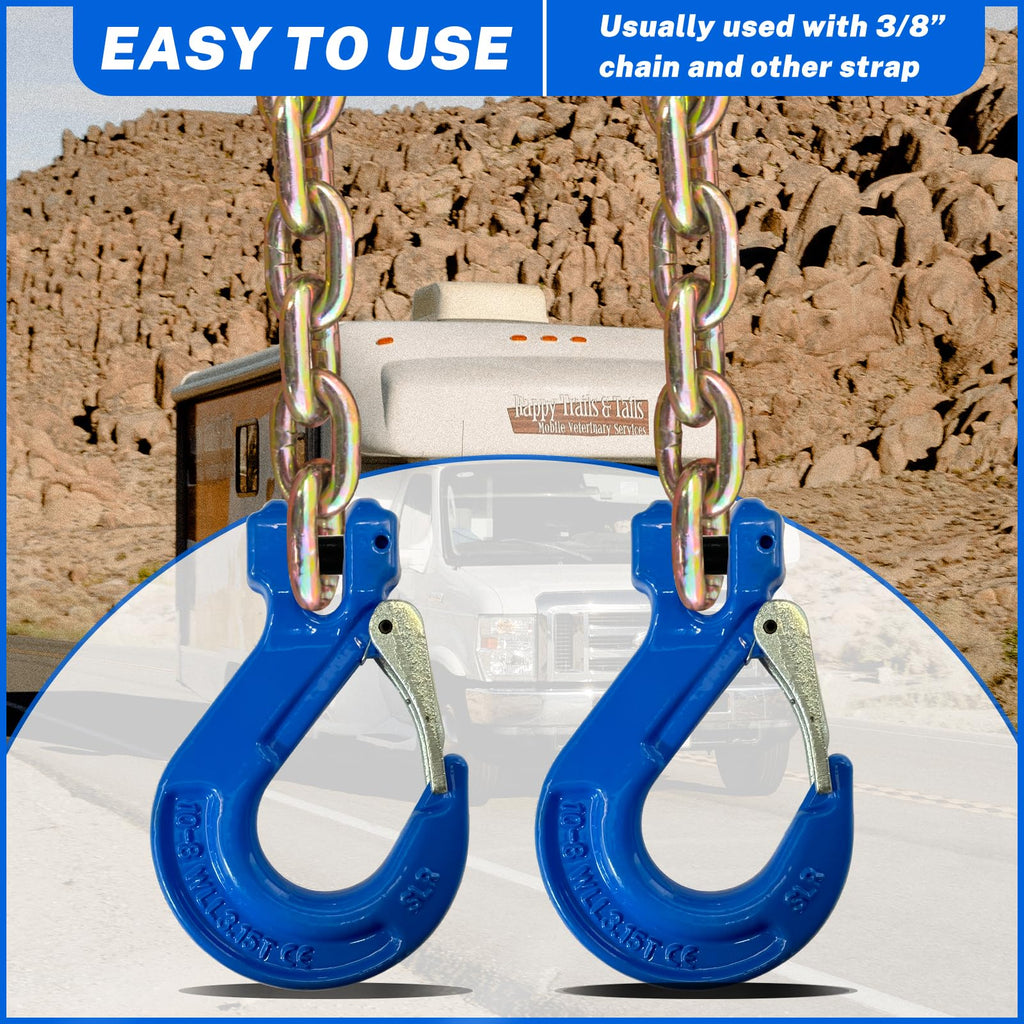 2 Pack 3/8" Heavy Duty Forged Clevis Slip Hook 6900Lbs X355943
