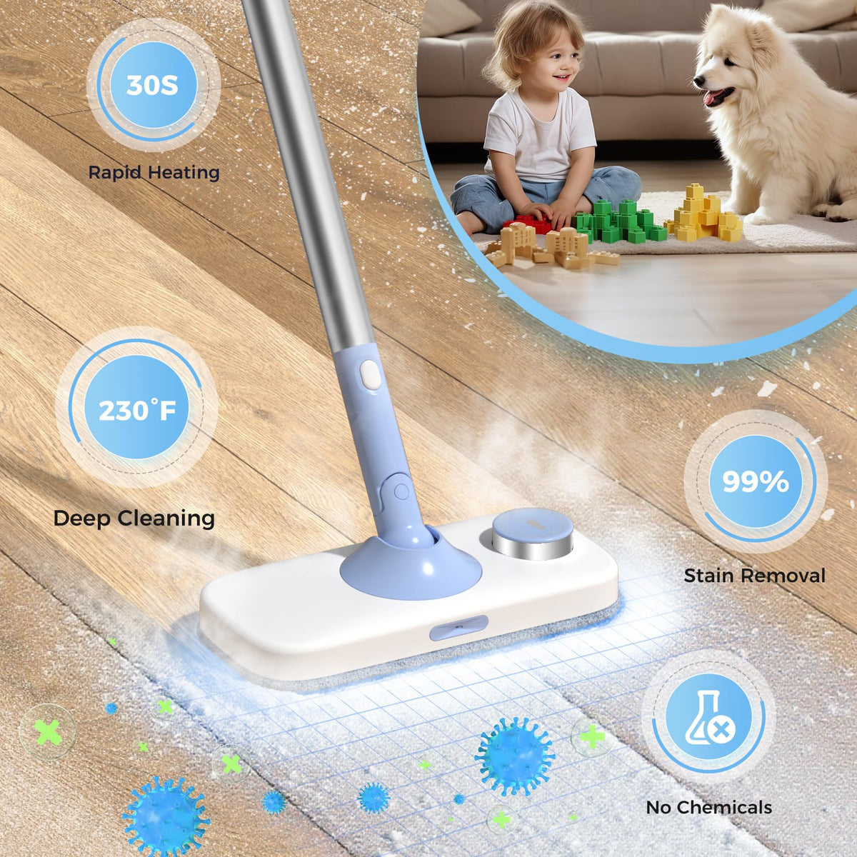 10 in 1 Detachable Handheld Steam Mop B4365