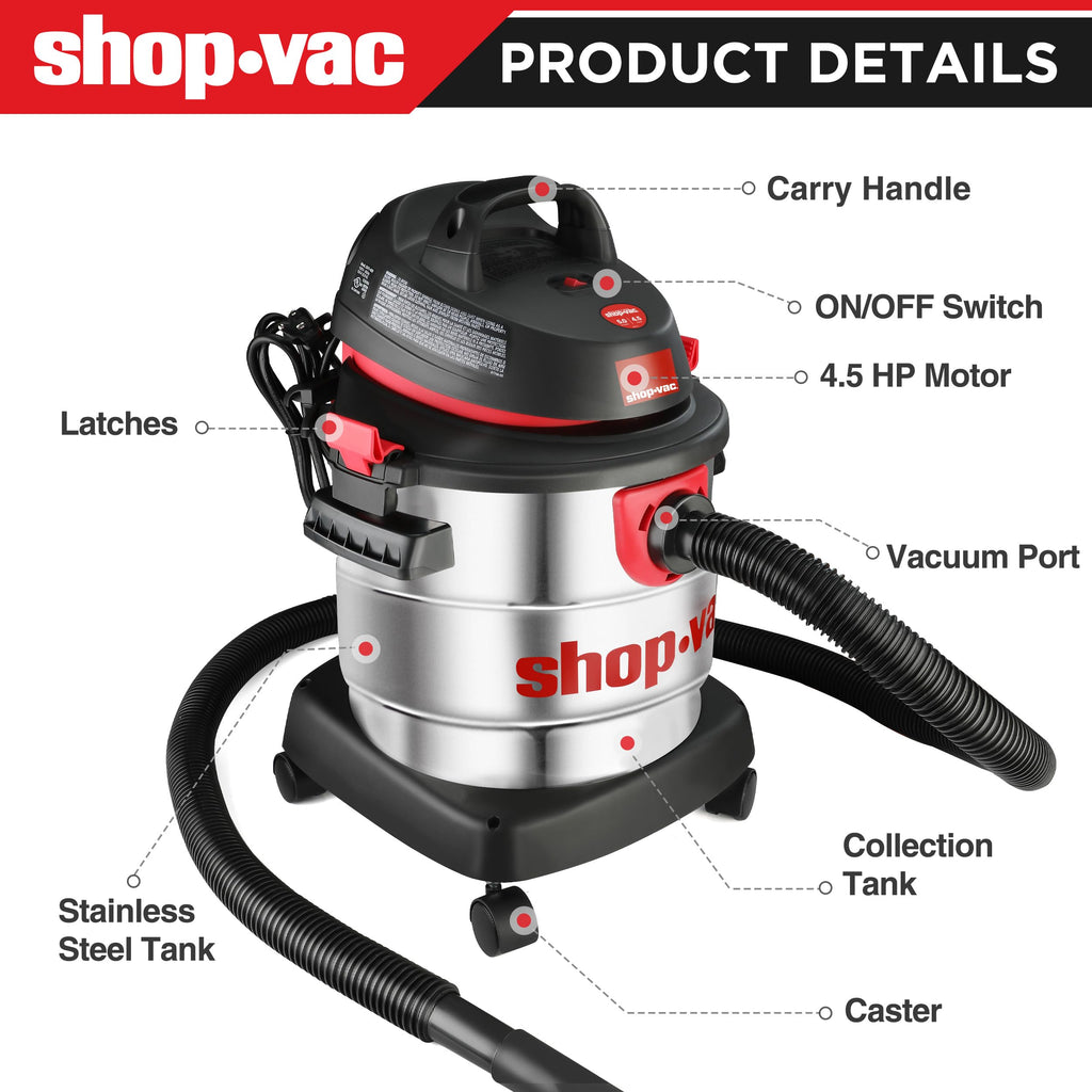 5 Gallon Stainless Wet/Dry Vac Blower E41977