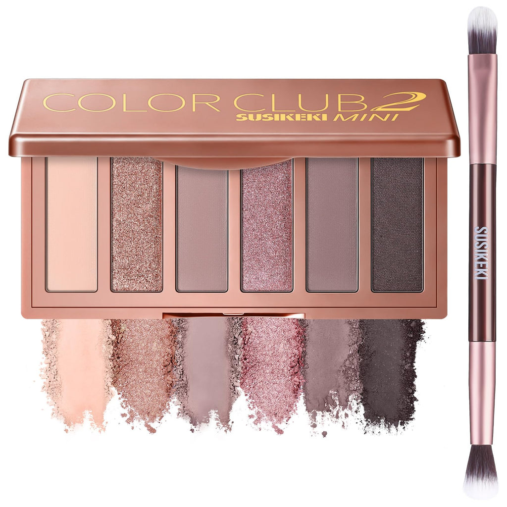 6-Color Matte and Shimmer Eyeshadow Palette with Brush L20179