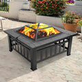 32-inch Metal Outdoor Fire Pit with Fireplace Screen C943