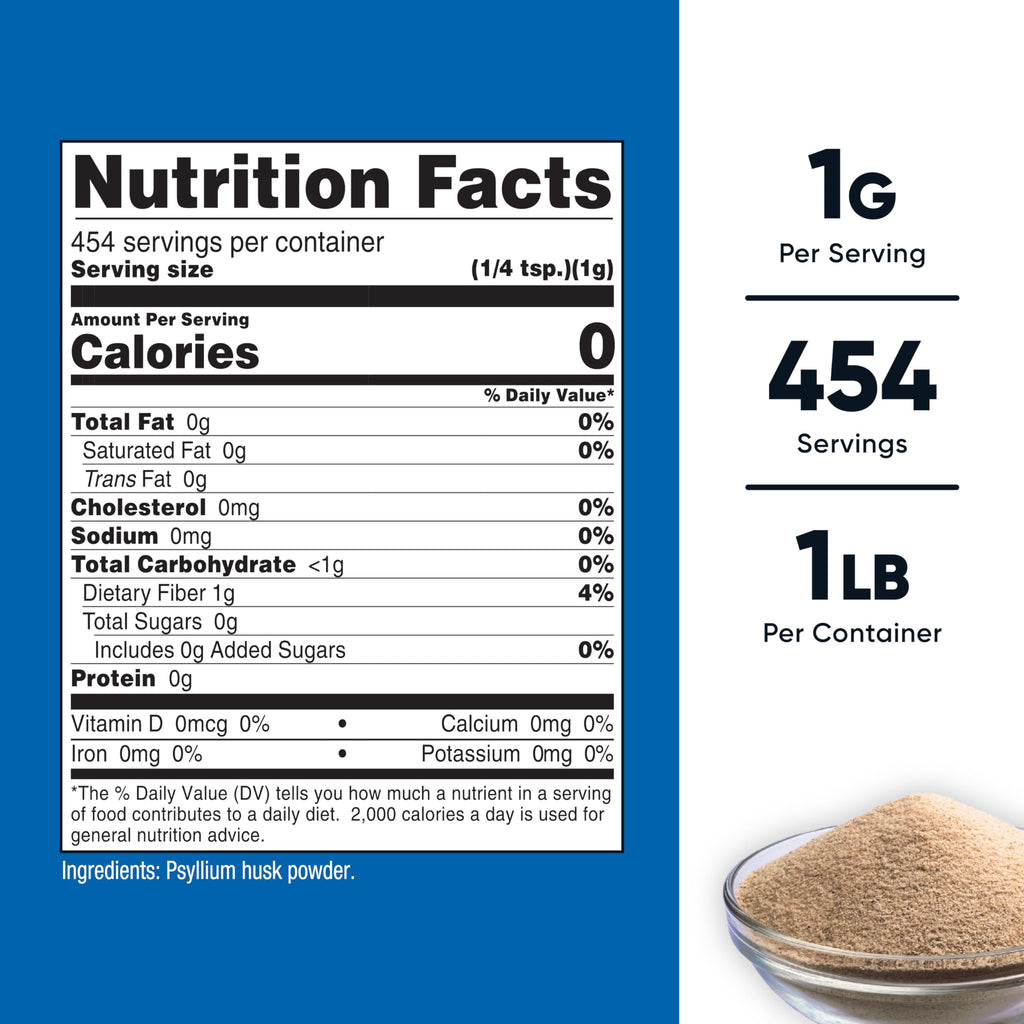 Psyllium Husk Ground Powder 1lbs Gluten Free Non-GMO H13101