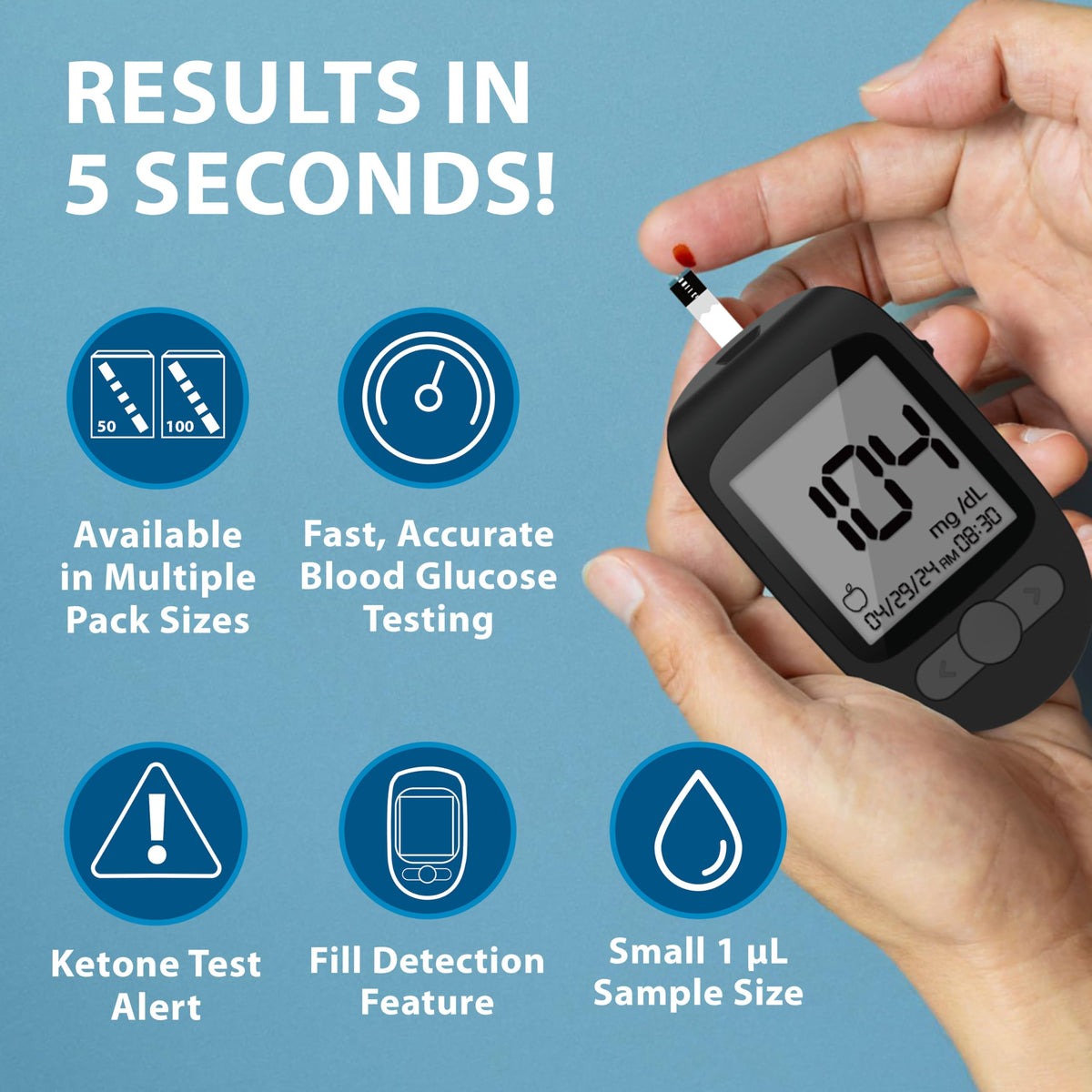 Blood Glucose Test Strips, 200 Count V162808