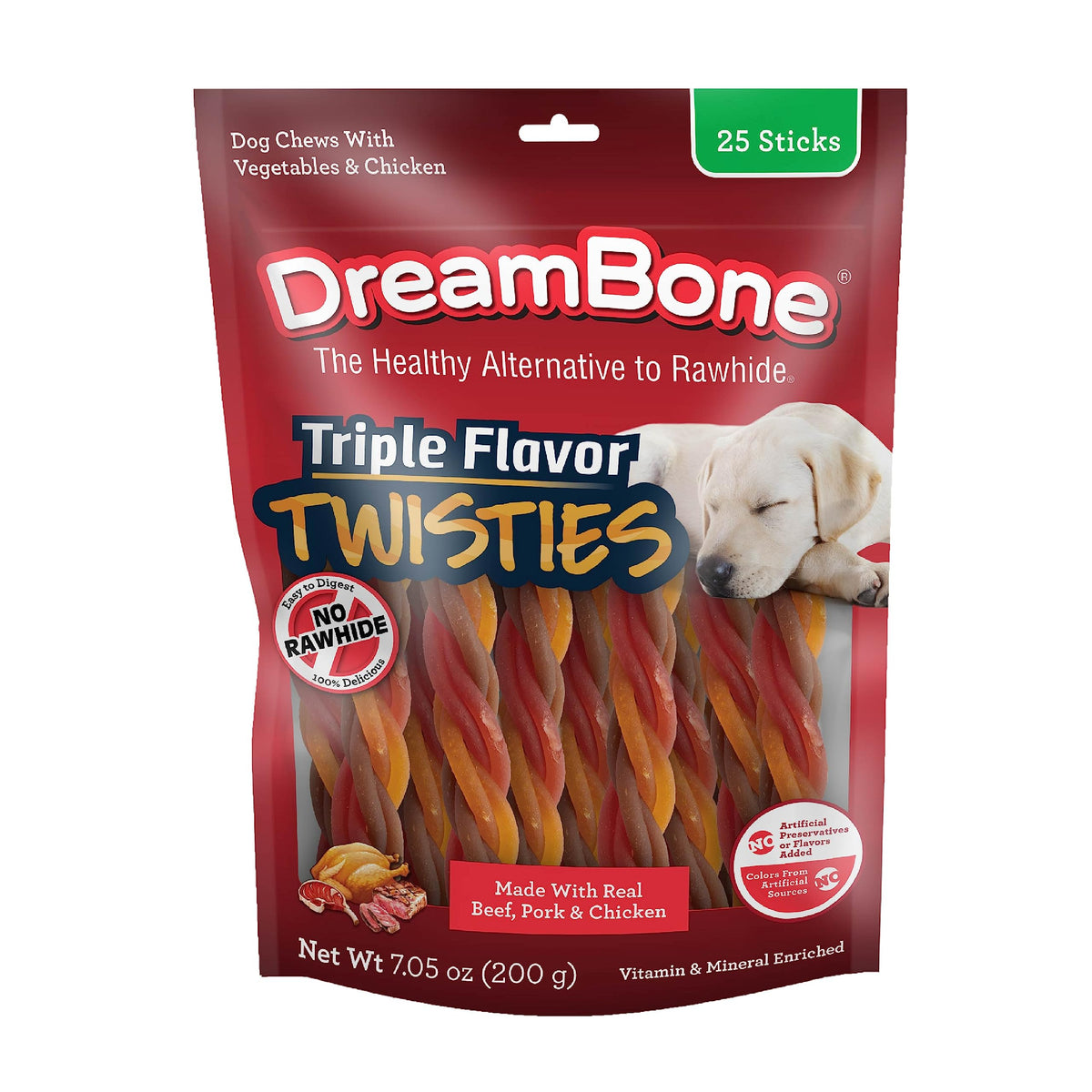 Rawhide-Free Dog Treats with Real Protein, 25 Count J558677