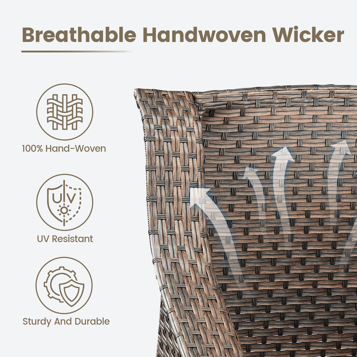 Brown PE Wicker Outdoor Sofa S137