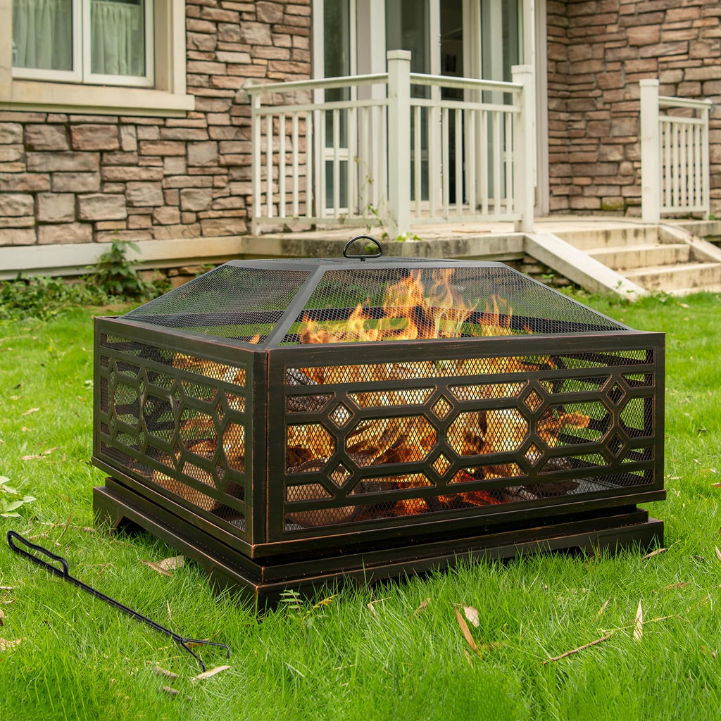32 Inch Wood Burning Outdoor Fire Pit Y11683