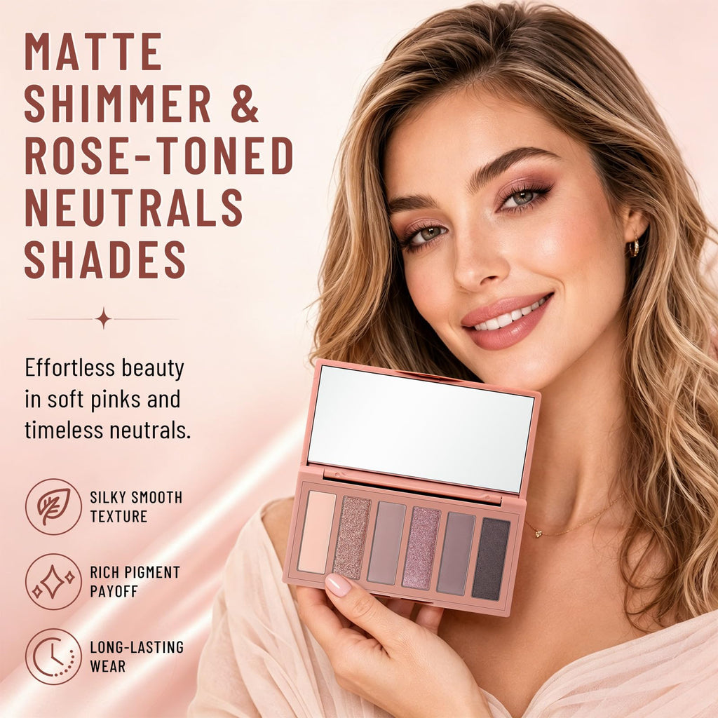 6-Color Matte and Shimmer Eyeshadow Palette with Brush L20179