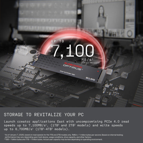 2TB NVMe SSD, PCIe 4.0, M.2 2280 S800