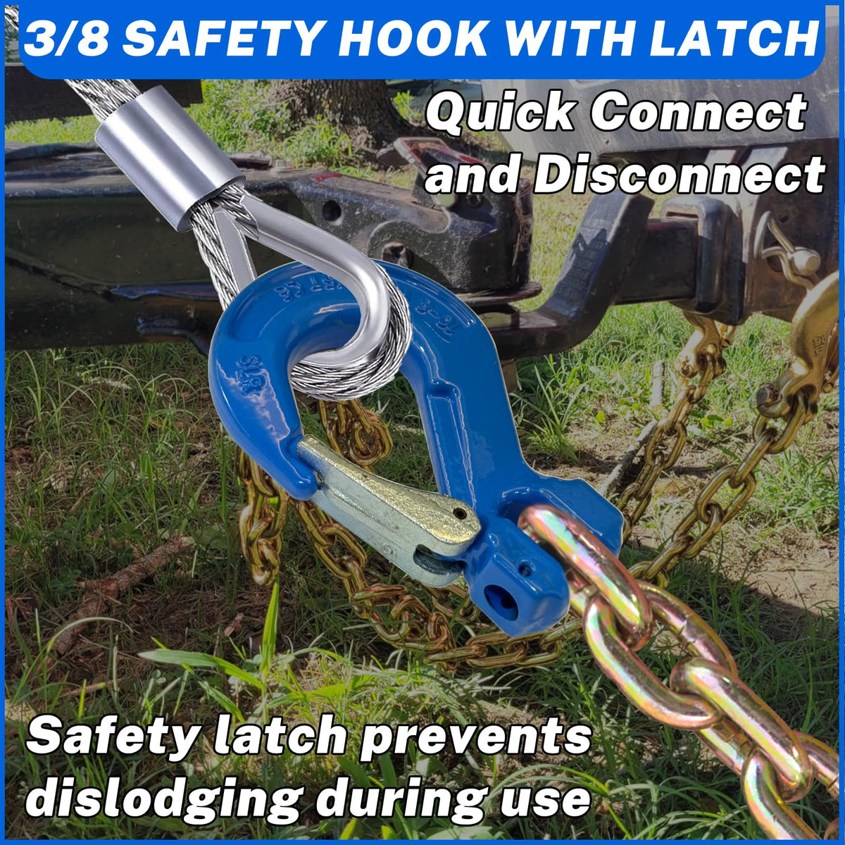 2 Pack 3/8" Heavy Duty Forged Clevis Slip Hook 6900Lbs X355943