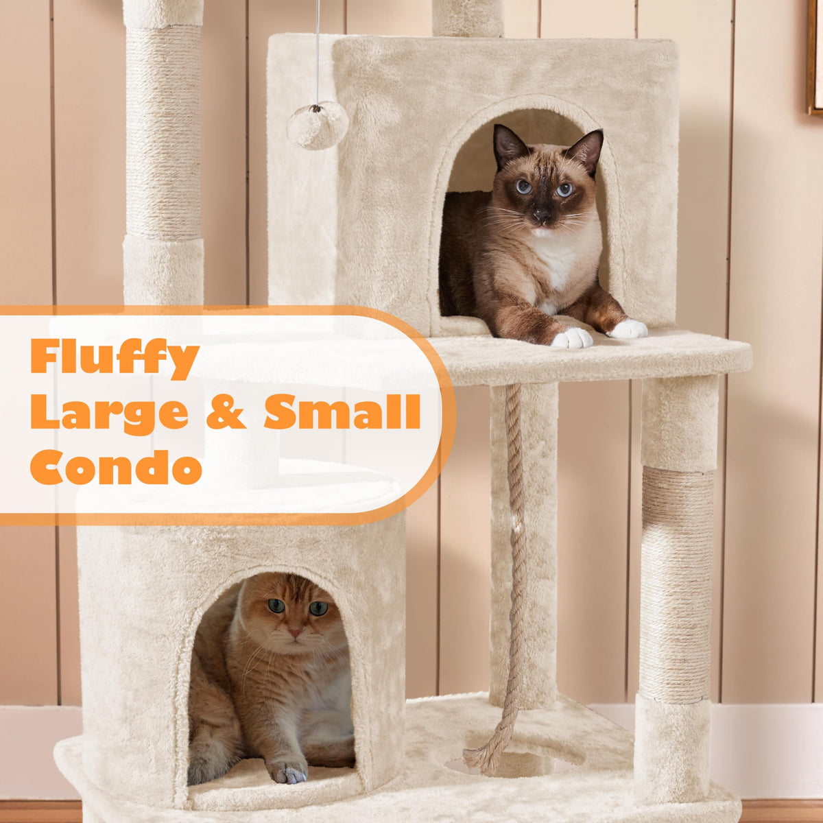 Beige 70.5in Multi-Level Cat Tree Y3125