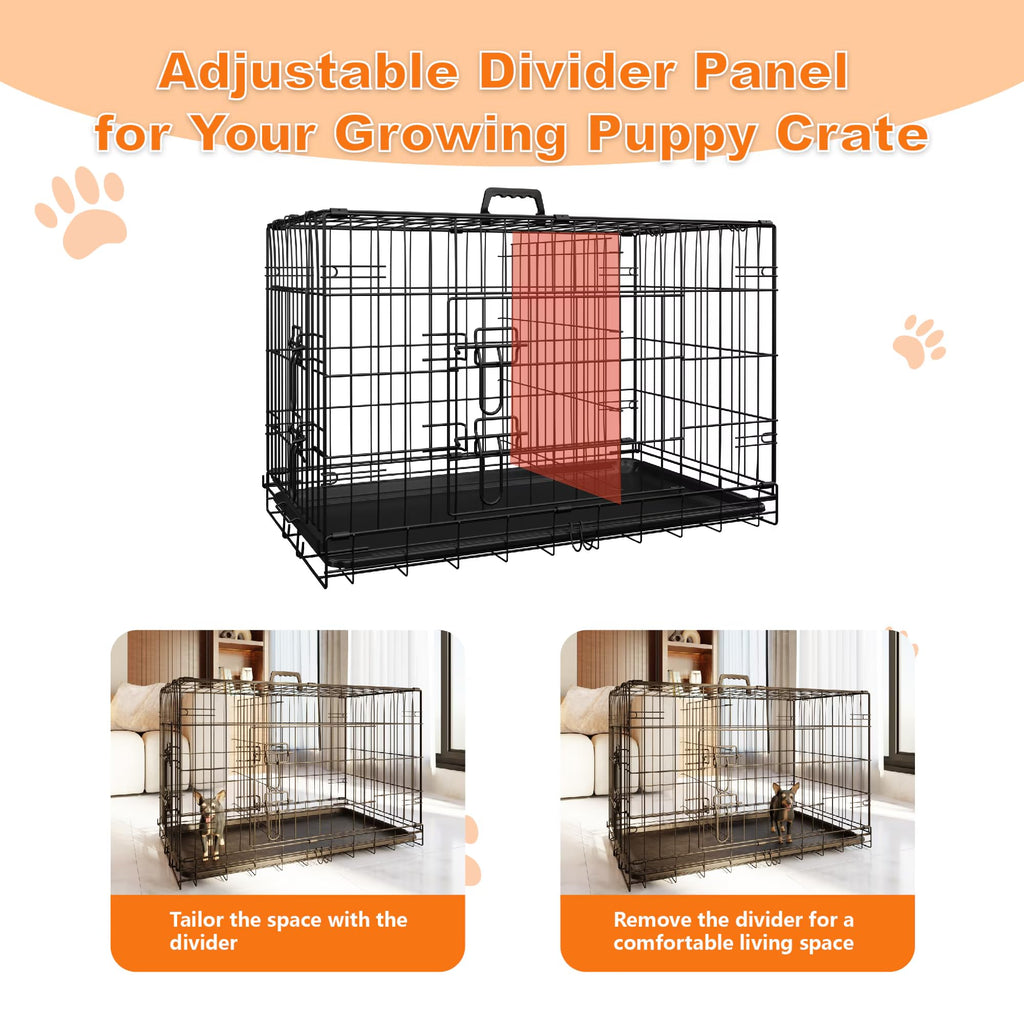 Foldable Metal Wire Dog Crate with Divider 48 Inch X666