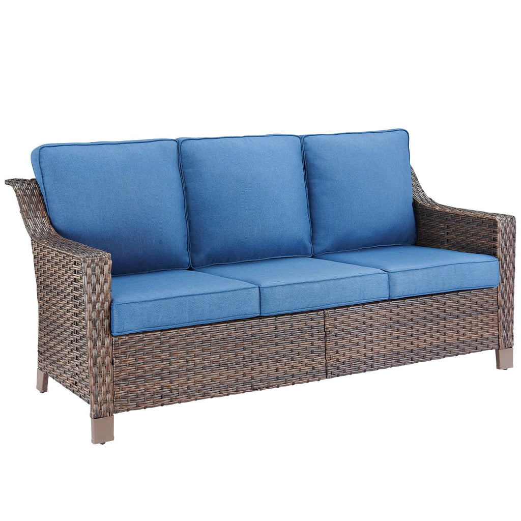 Brown PE Wicker Outdoor Sofa S137