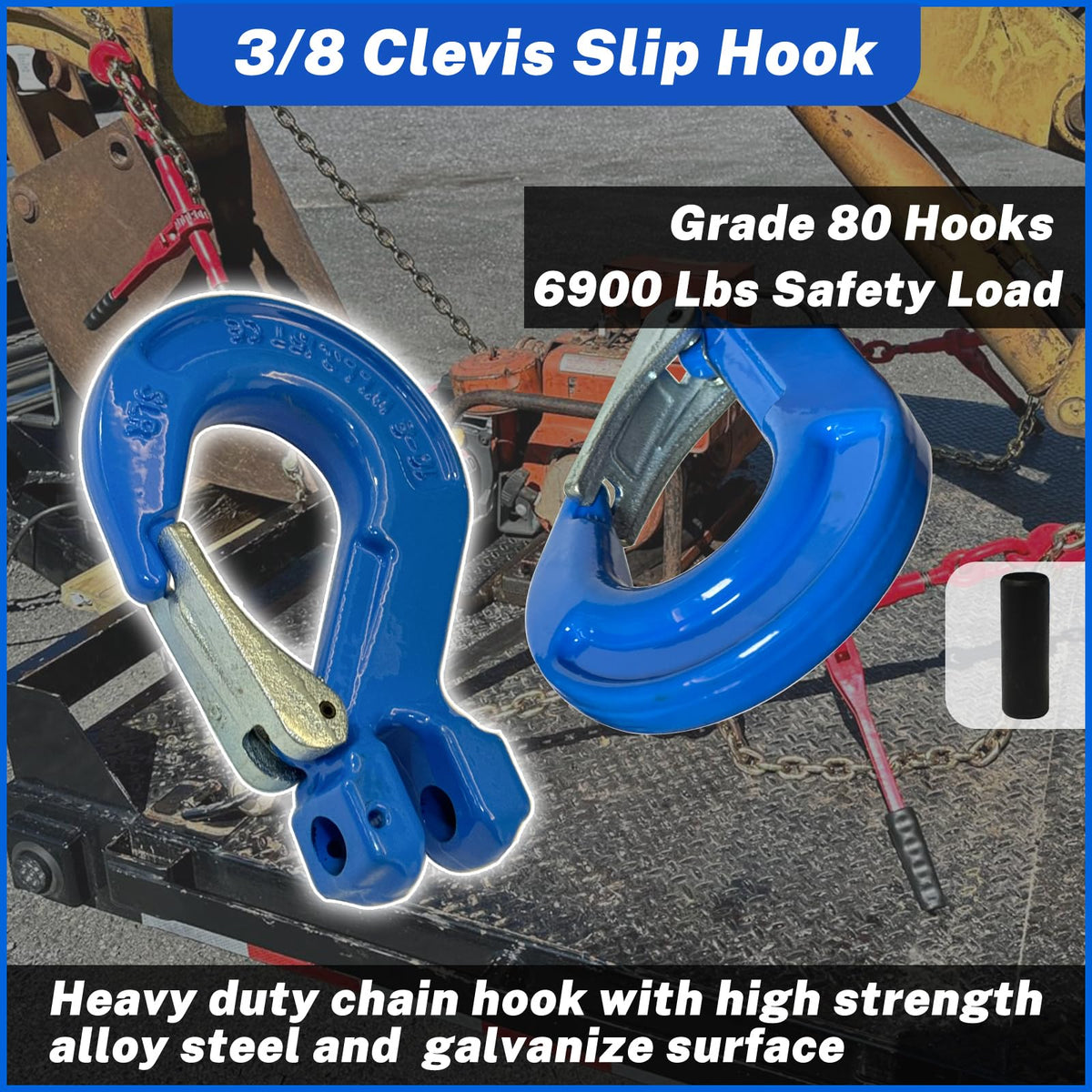 2 Pack 3/8" Heavy Duty Forged Clevis Slip Hook 6900Lbs X355943