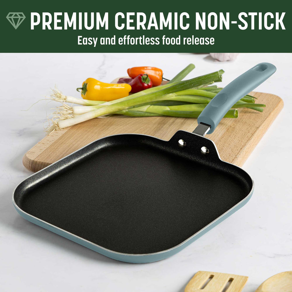 Turquoise 12-Piece Ceramic Nonstick Cookware Set F49568