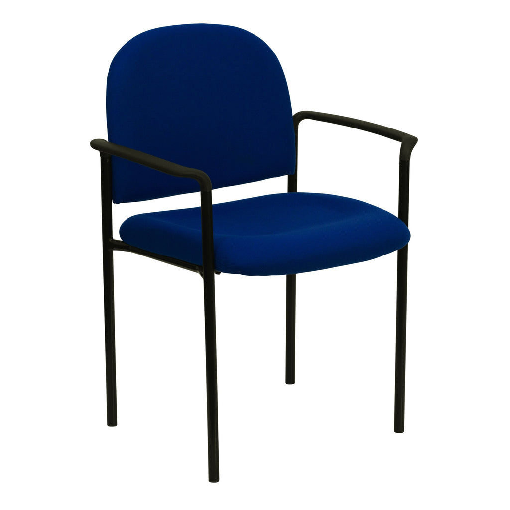 Navy Fabric Stackable Steel Side Chair U729