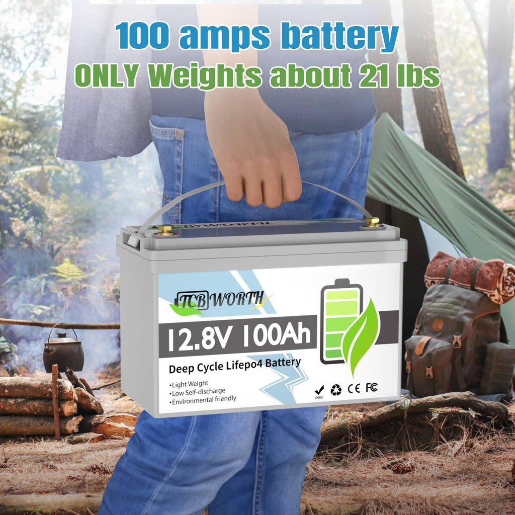 12V 100Ah LiFePO4 Deep Cycle Lithium Battery with 100A BMS S528