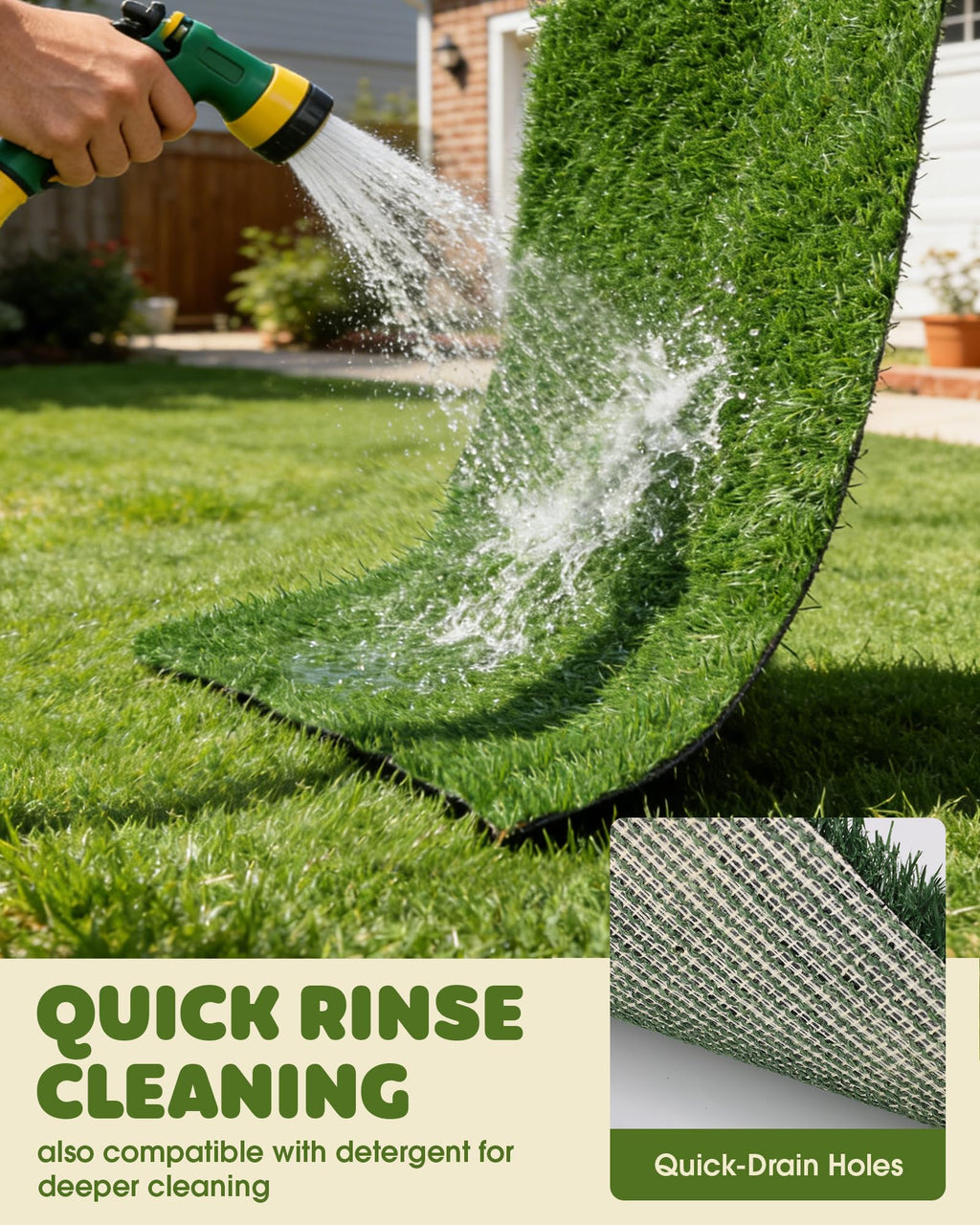 Grass Pad for Dogs Potty, 3-Layer Reusable, Washable, 30 x 20 in A854683