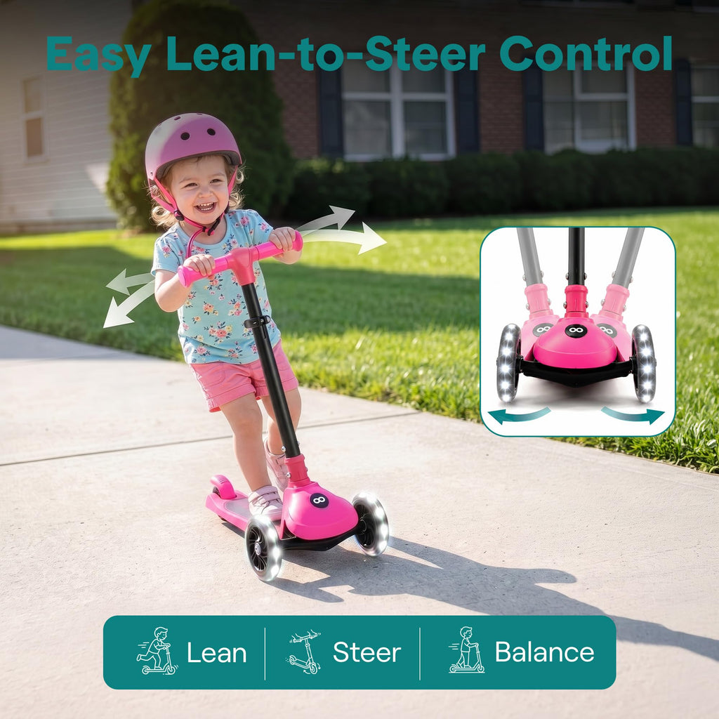 Adjustable 3 Wheel Kids Scooter with LED Wheels E652897