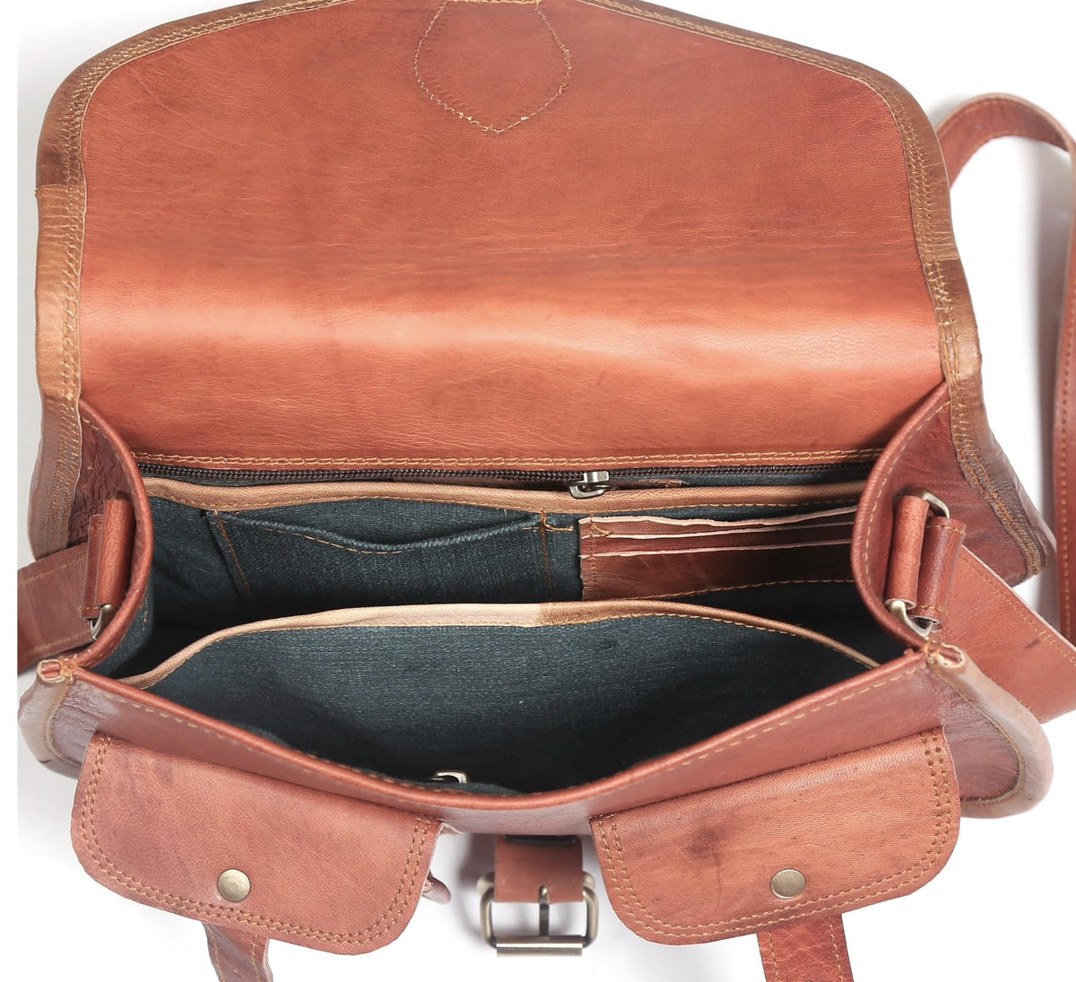 Women Vintage Style Genuine Leather Crossbody Shoulder Bag M806055