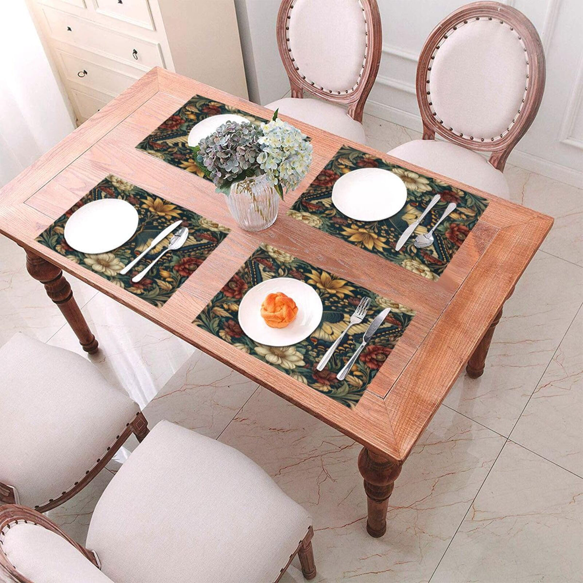 Vintage Butterfly Floral Woven Placemat 12X18 in J9866