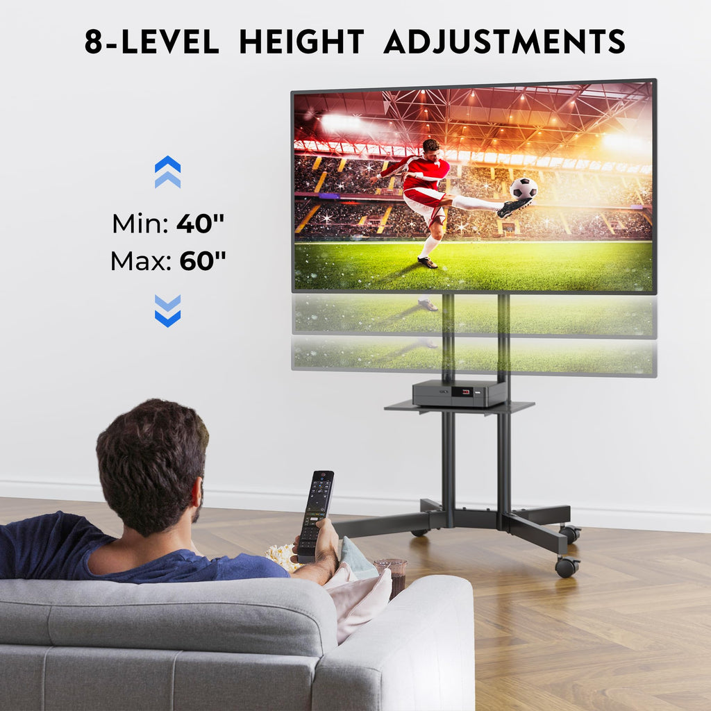 Rolling TV Stand with Tilt, Black X260