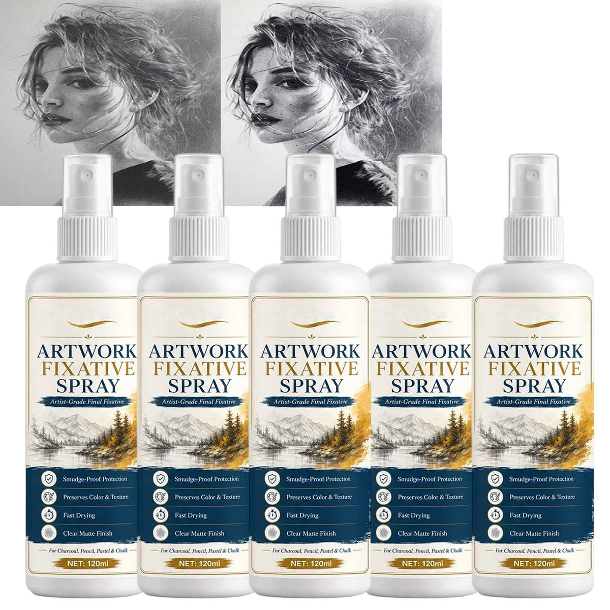 Matte Quick Dry Artwork Fixative Spray 5Pcs J549229