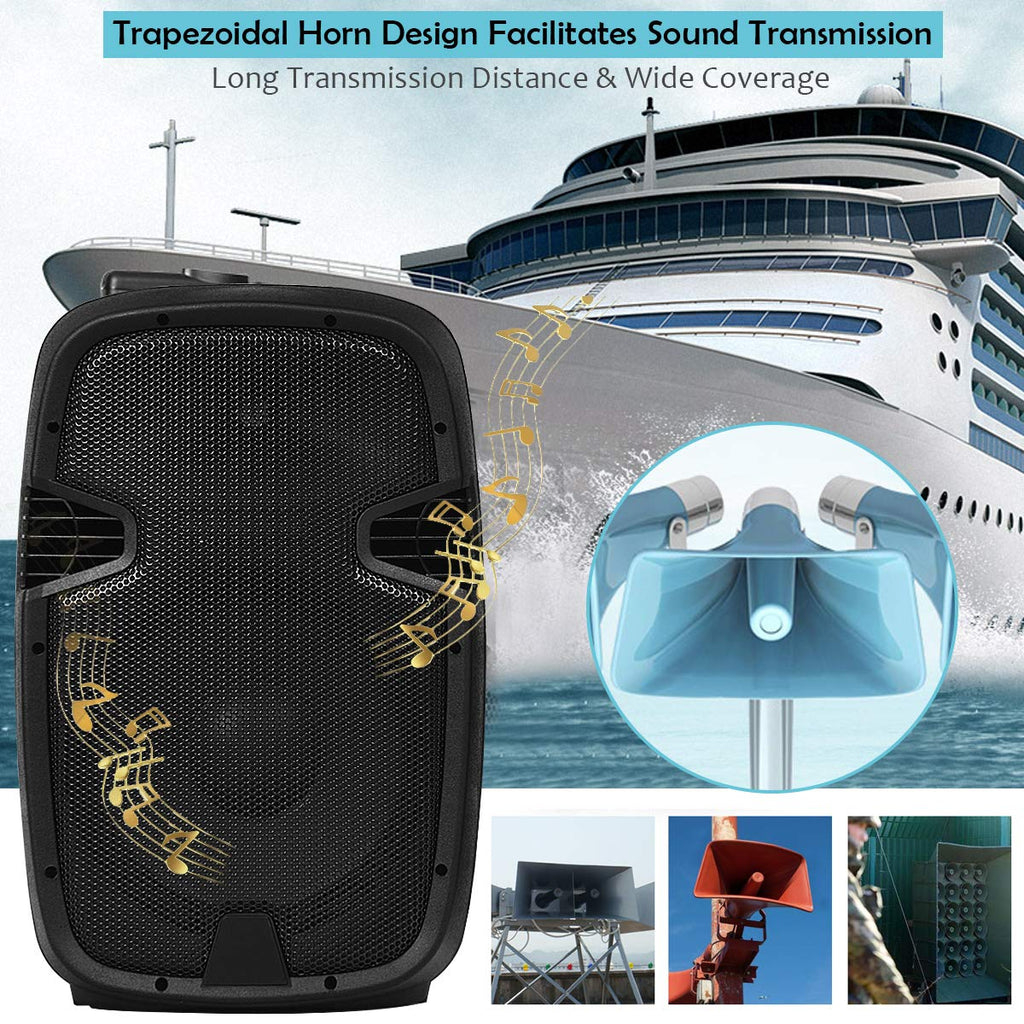 2000W 12" Portable Dual Powered Speakers PA System with Tripod Stands N186748